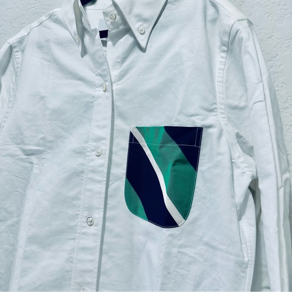 THOM BROWNE STRIPE POCKET POINT COLLAR BUTTON DOWN - Picture 4 of 15